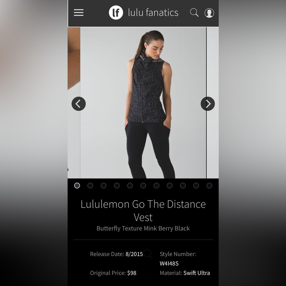 Lululemon Athletica Black Go The Distance Vest